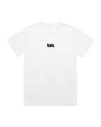 white staple tee