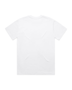 white staple tee