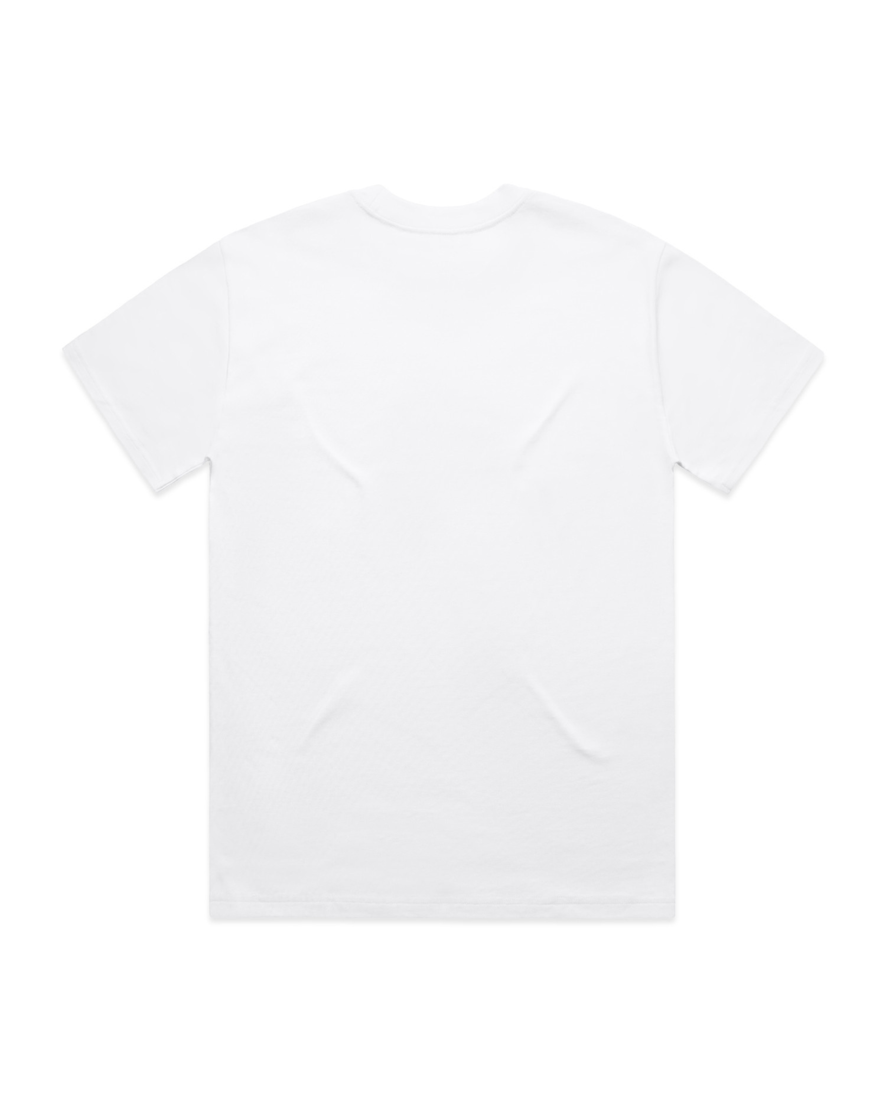 white staple tee