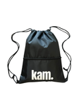 black drawstring bag